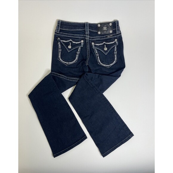 Miss Me Embellished Jeans Mid-Rise Bootcut Y2K  Women’s 25 Dark Blue Denim - Picture 4 of 8